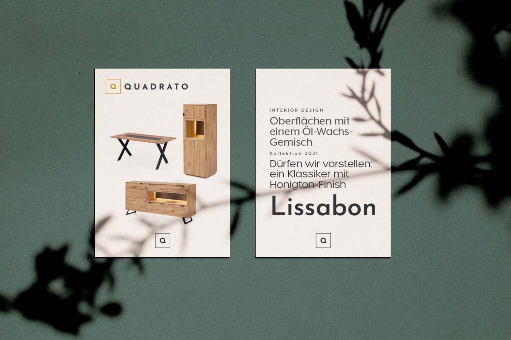 Quadrato Interior Design Content Marketing Katalog Holzmöbel Lissabon