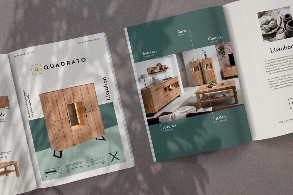Quadrato Interior Design Katalog Holzmöbel Lissabon Corporate Design