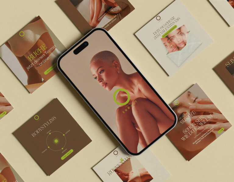 Social Media Content und Instagram Design für SUNART Kampagne – Content Creation und Markenaufbau in Würzburg
