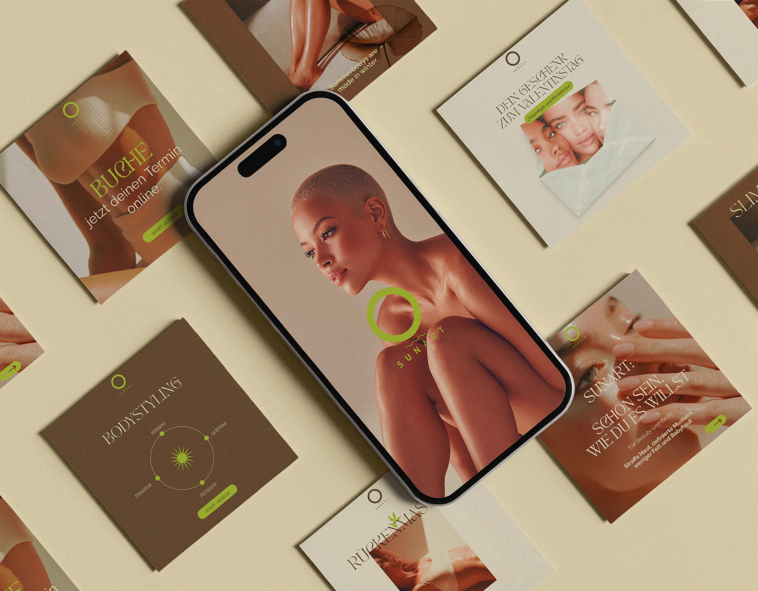 Social Media Content und Instagram Design für SUNART Kampagne – Content Creation und Markenaufbau in Würzburg