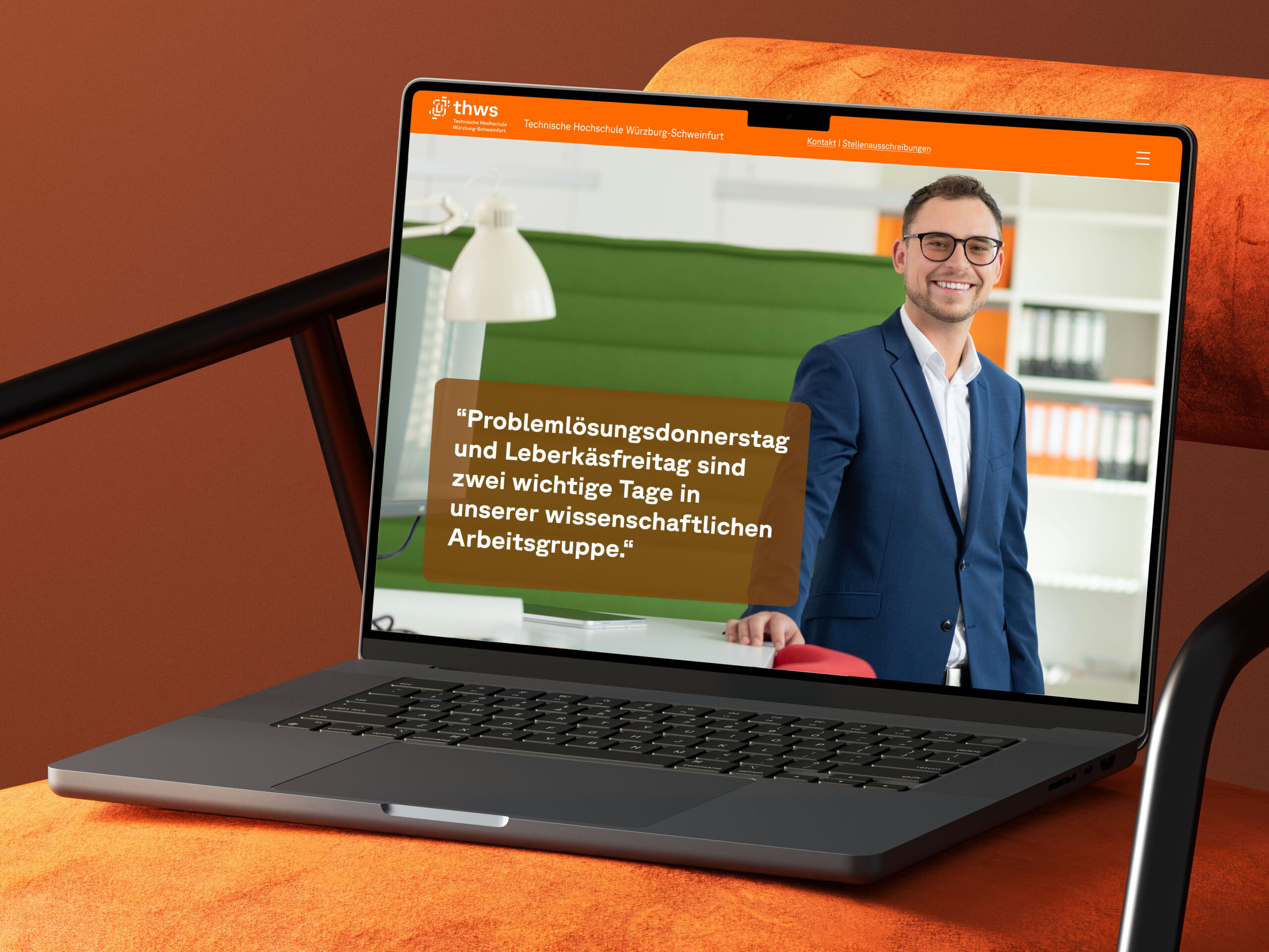 Neue Karriereseite der THWS auf einem Laptop