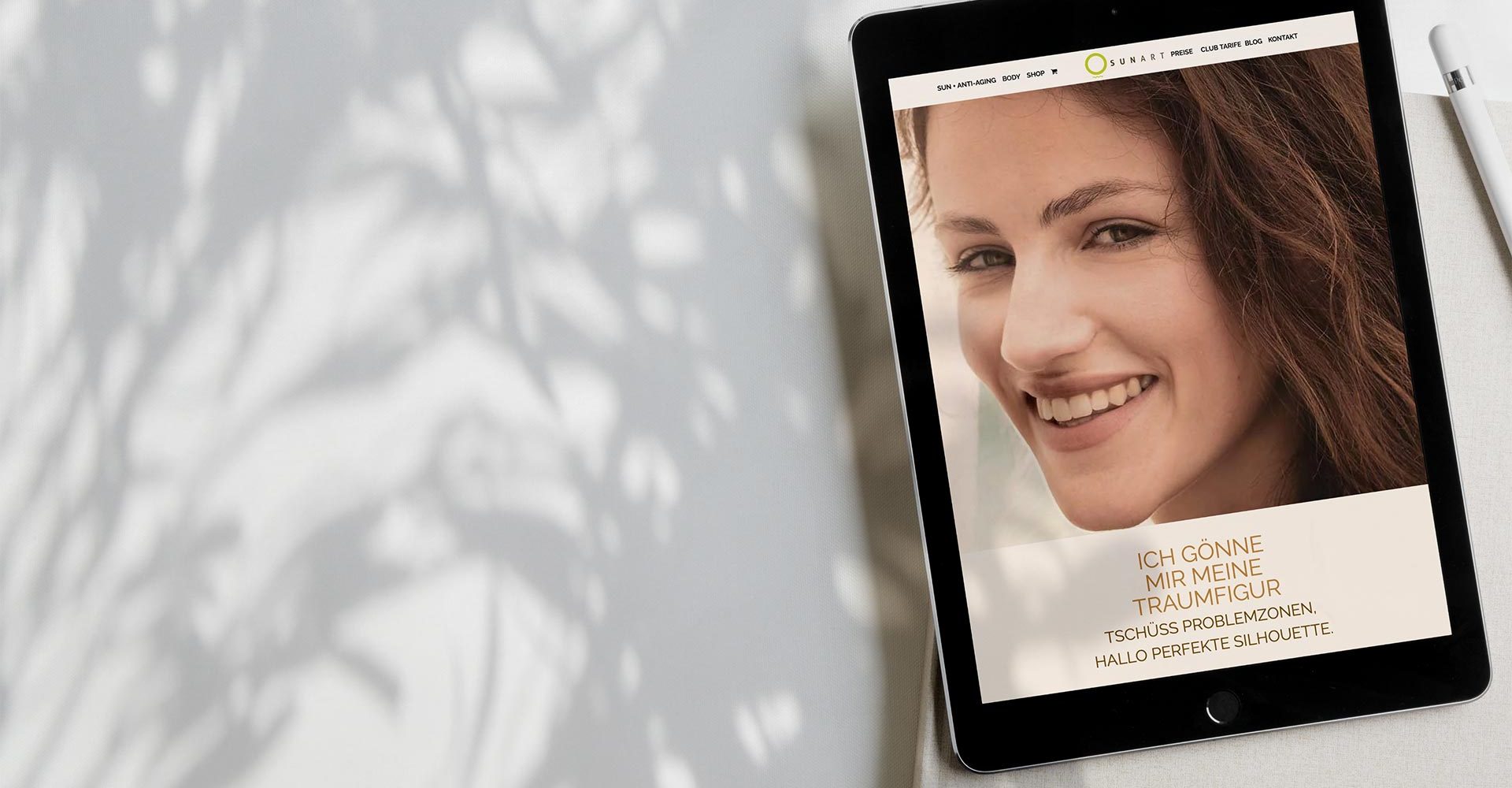 Sunart Content Marketing Tablet Branding Ästhetik Traumfigur